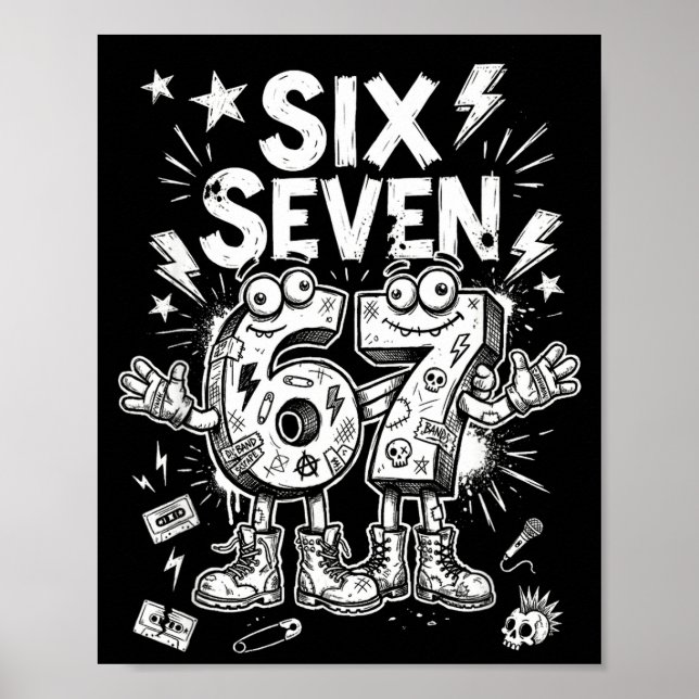 Six Seven Gen Alpha Brain Rot Meme Funny Viral Tre Poster (Front)