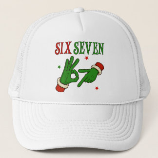 Six Seven Grinch Hand OK Sign Trendy Christmas  Trucker Hat