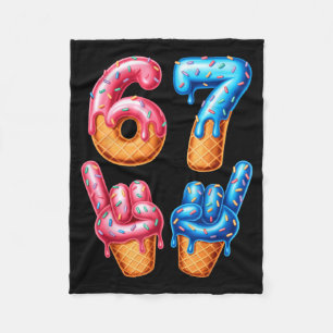 Six Seven Ice Cream Drip 67 Fleece Blanket