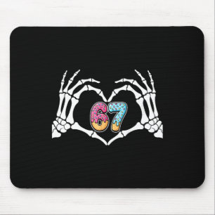 Six Seven Ice Cream Drip 67 Meme Skeleton Hands Si Mouse Pad