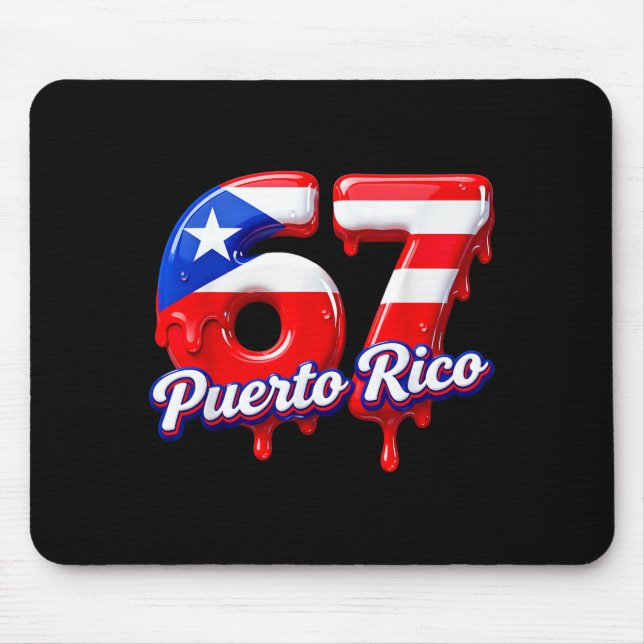 Six Seven Ice Cream Drip 6 7 Kids Meme 67 Puerto R Mouse Pad (Front)