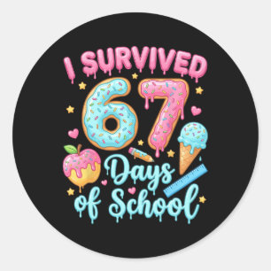 Six Seven Ice Cream Drip 6 7 Teacher Kids 67 Days Classic Round Sticker