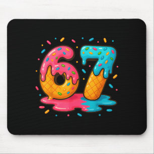 Six Seven Ice Cream Drip Cool Meme 67 Funny Number Mouse Pad