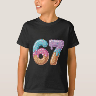 Six Seven Ice Cream Drip Funny 67 Meme Number 6 An T-Shirt