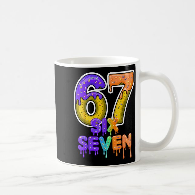 Six Seven Ice Cream Drip Gen Alpha Slang 6 7 Meme  Coffee Mug (Right)
