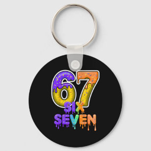 Six Seven Ice Cream Drip Gen Alpha Slang 6 7 Meme  Keychain