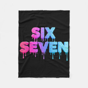 Six Seven Ice Cream Drip Gen Alpha Slang 6 7 Trend Fleece Blanket