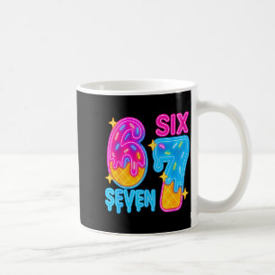 Six Seven Ice Cream Drip Meme 67 Funny Gen Alpha S Coffee Mug