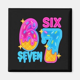 Six Seven Ice Cream Drip Meme 67 Funny Gen Alpha S Magnet