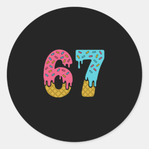Six Seven Ice Cream Drip Sport 67 Fun Mason Meme 2 Classic Round Sticker