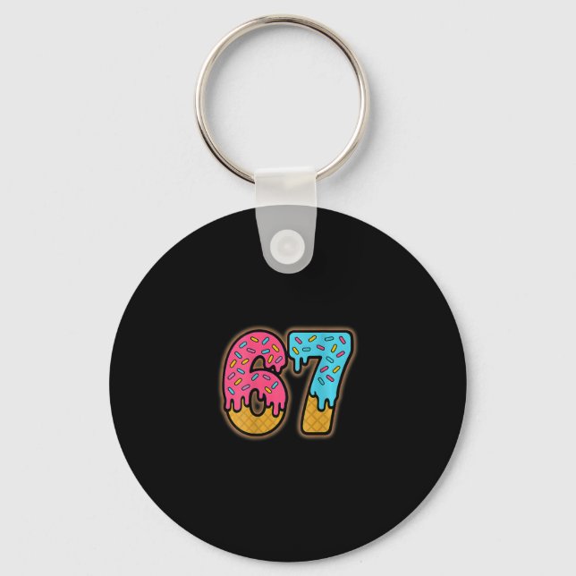 Six Seven Ice Cream Drip Sport 67 Fun Mason Meme ( Keychain (Front)