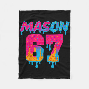 Six Seven Ice Cream Drip Sport 67 Mason Meme  Fleece Blanket