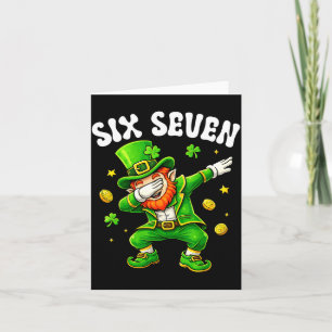 Six seven leprechaun dabbing 67 meme st patrick's card