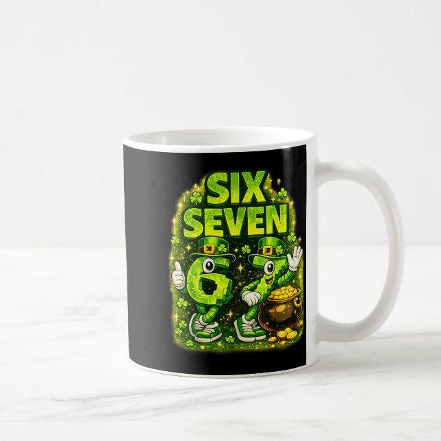 Six seven lucky shamrock 67 st patricks day boy coffee mug (Right)