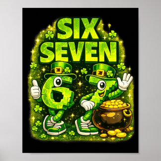Six seven lucky shamrock 67 st patricks day boy poster