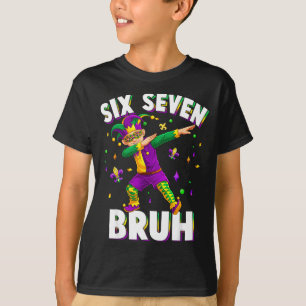 Six Seven Mardi Gras Jester 67 Meme Carnival 6 7 K T-Shirt