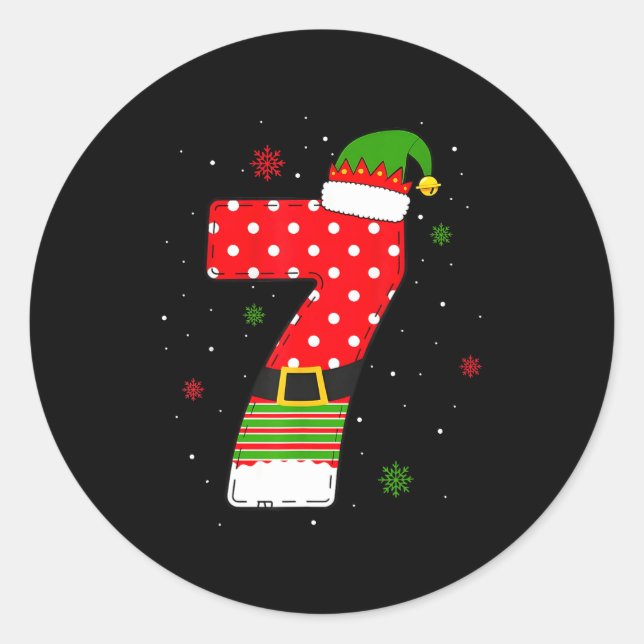 Six Seven Matching 67 Christmas Elf Hat Meme Gen A Classic Round Sticker (Front)