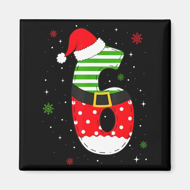 Six Seven Matching 67 Christmas Santa Hat Meme Gen Magnet (Front)