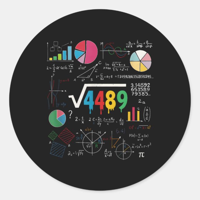 Six Seven Math Teacher 67 Meme Square Root 4489 Sl Classic Round Sticker (Front)