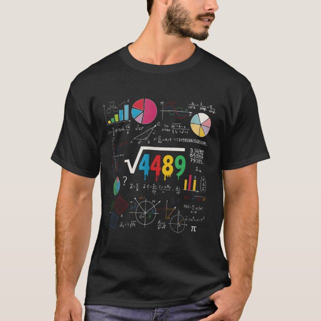 Six Seven Math Teacher 67 Meme Square Root 4489 Sl T-Shirt (Front)