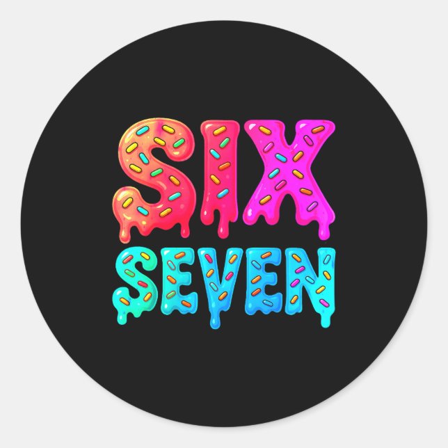 Six Seven Meme 67 Srts Jersey For Boys Girls Kids  Classic Round Sticker (Front)