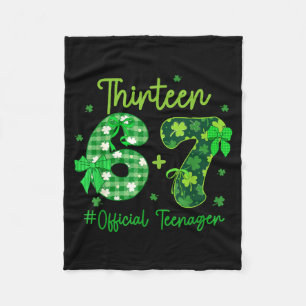 Six seven meme 67 st patricks day 13th teenager  fleece blanket