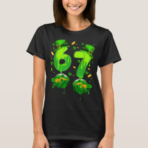 Six seven meme 67 st patrick's day shamrock T-Shirt