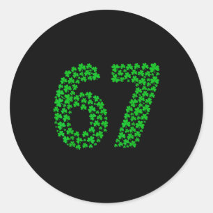 Six Seven Meme 67 St Patrick's Day Shamrocks Men W Classic Round Sticker