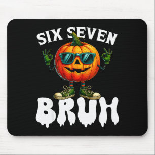 Six Seven Meme 6 7 Funny Bruh Pumpkin Halloween Co Mouse Pad