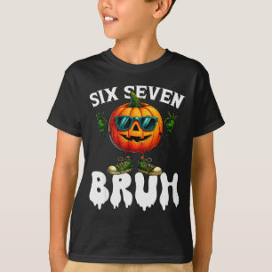 Six Seven Meme 6 7 Funny Bruh Pumpkin Halloween Co T-Shirt
