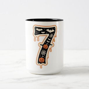 Six Seven Meme 6 7 Halloween Costume Couple Two-Tone Coffee Mug