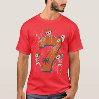 Six Seven Meme 6 7 Halloween Costume Dancing Skele T-Shirt