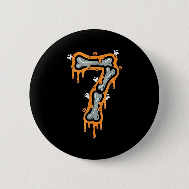 Six Seven Meme 6 7 Skeleton Halloween Costume Coup 2 Inch Round Button (Front)