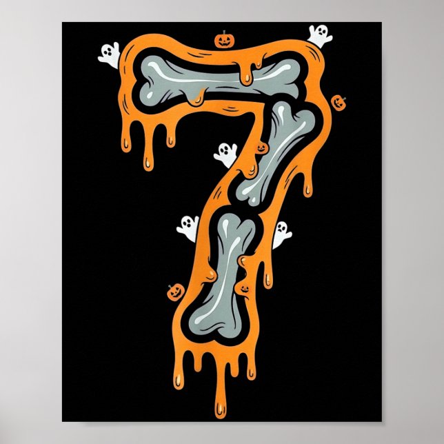 Six Seven Meme 6 7 Skeleton Halloween Costume Coup Poster (Front)