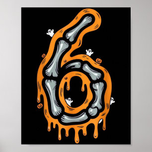 Six Seven Meme 6 7 Skeleton Halloween Costume Coup Poster