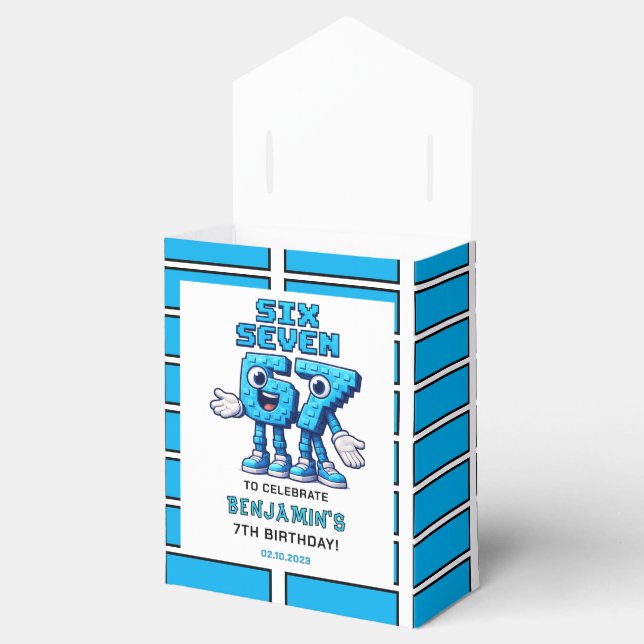 Six Seven Meme 7th Birthday | Funny Trendy Favor Box (Opened)
