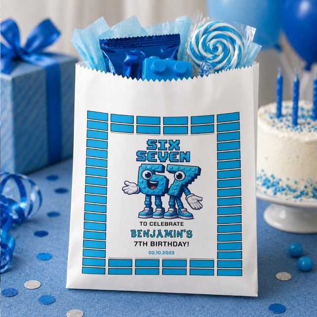 Six Seven Meme 7th Birthday | Funny Trendy Favour Bag (Six Seven Meme 7th Birthday | Funny Trendy favor bag)