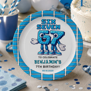 Six Seven Meme 7th Birthday Funny Trendy Paper Plate