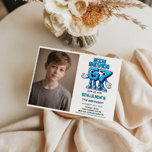 Six Seven Meme 7th Birthday Party   Funny Trendy  Invitation