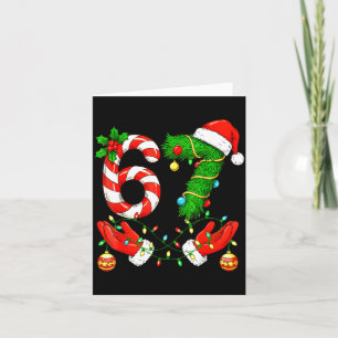 Six Seven Meme Christmas 67 Santa Funny Christmas  Card