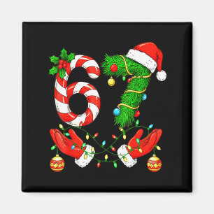 Six Seven Meme Christmas 67 Santa Funny Christmas Magnet