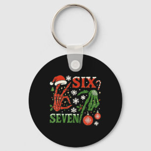 Six Seven Meme Christmas 6-7 Christmas Skeleton Ha Keychain
