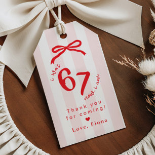 Six Seven Meme Coquette Birthday Thank you Gift Tags