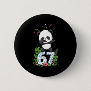 Six Seven Meme Dabbing Baby Panda 67 Funny Gen Z A 2 Inch Round Button