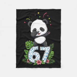 Six Seven Meme Dabbing Baby Panda 67 Funny Gen Z A Fleece Blanket