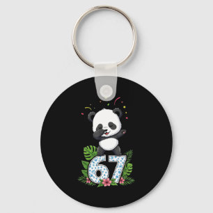 Six Seven Meme Dabbing Baby Panda 67 Funny Gen Z A Keychain