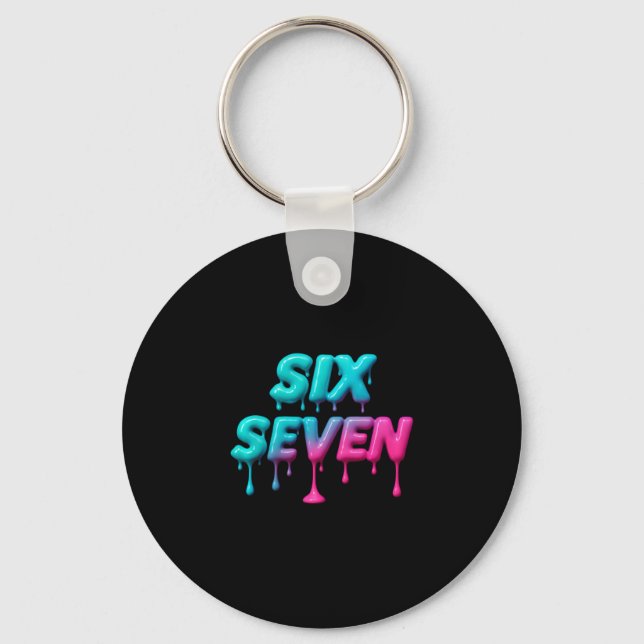 Six Seven Meme For Gen Alpha Kids And Adults Pullo Keychain (Front)