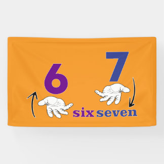 six seven meme funny cool hands banner