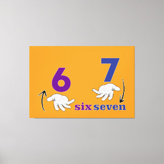 six seven meme funny cool hands canvas print