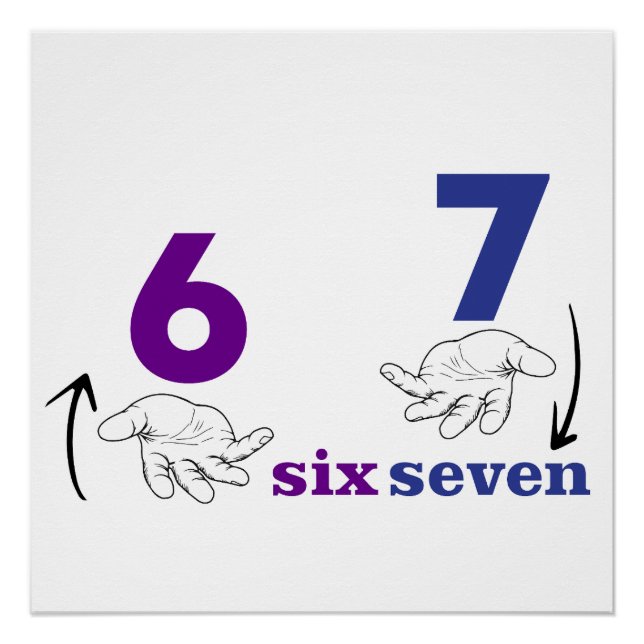 six seven meme funny cool hands poster (Front)